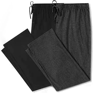 2 Pack Mens Pajama Pants Soft, Lightweight Lounge Pant with Pockets Sleep Pj Bottoms for Men
