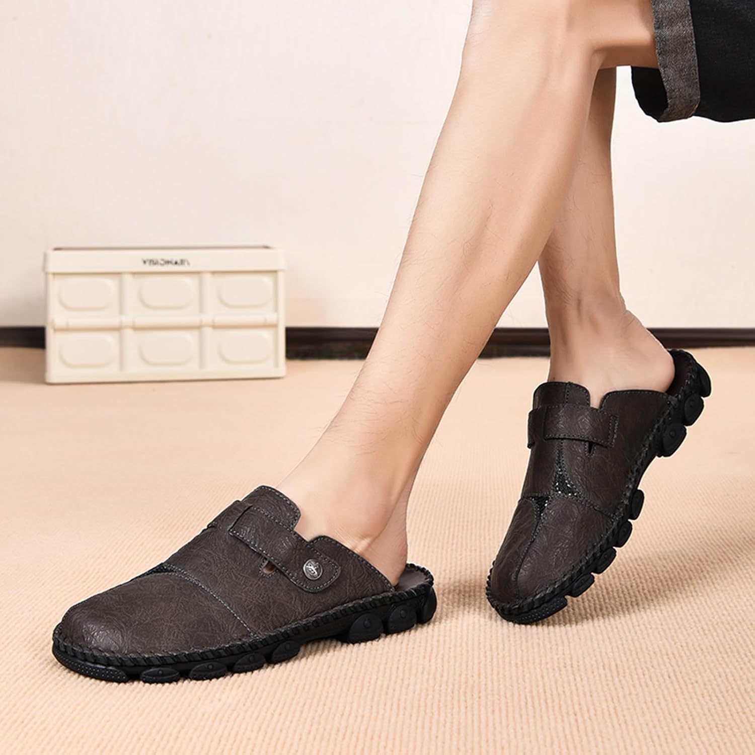 Honeystore Men's Non-Slip Flat Slide Sandals Slip-on Beach Shoes - Image 2