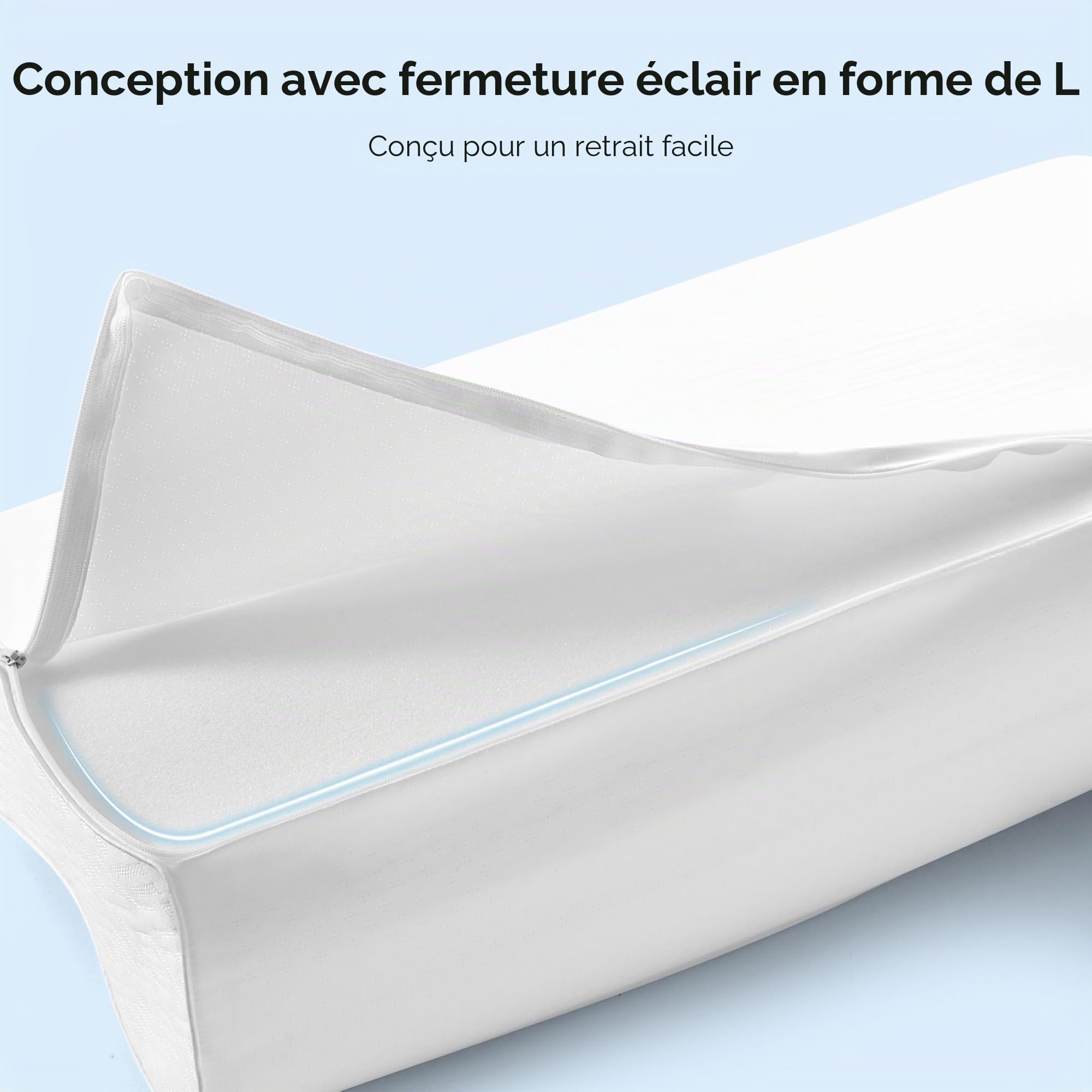 Elviros Oreiller Cervical Ergonomique à Mémoire de Forme, Hauteur Réglable