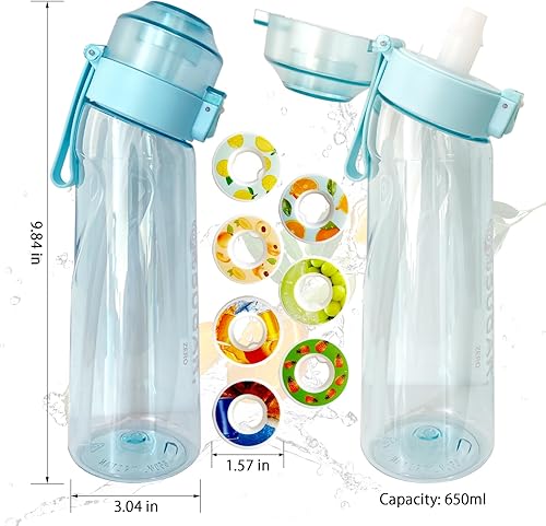 Miniatura 4 de Botella de agua de aire, botella de agua con fragancia de fruta de 25.1 onzas fluidas con cápsulas de sabor al aire, taza de agua de 0% azúcar con