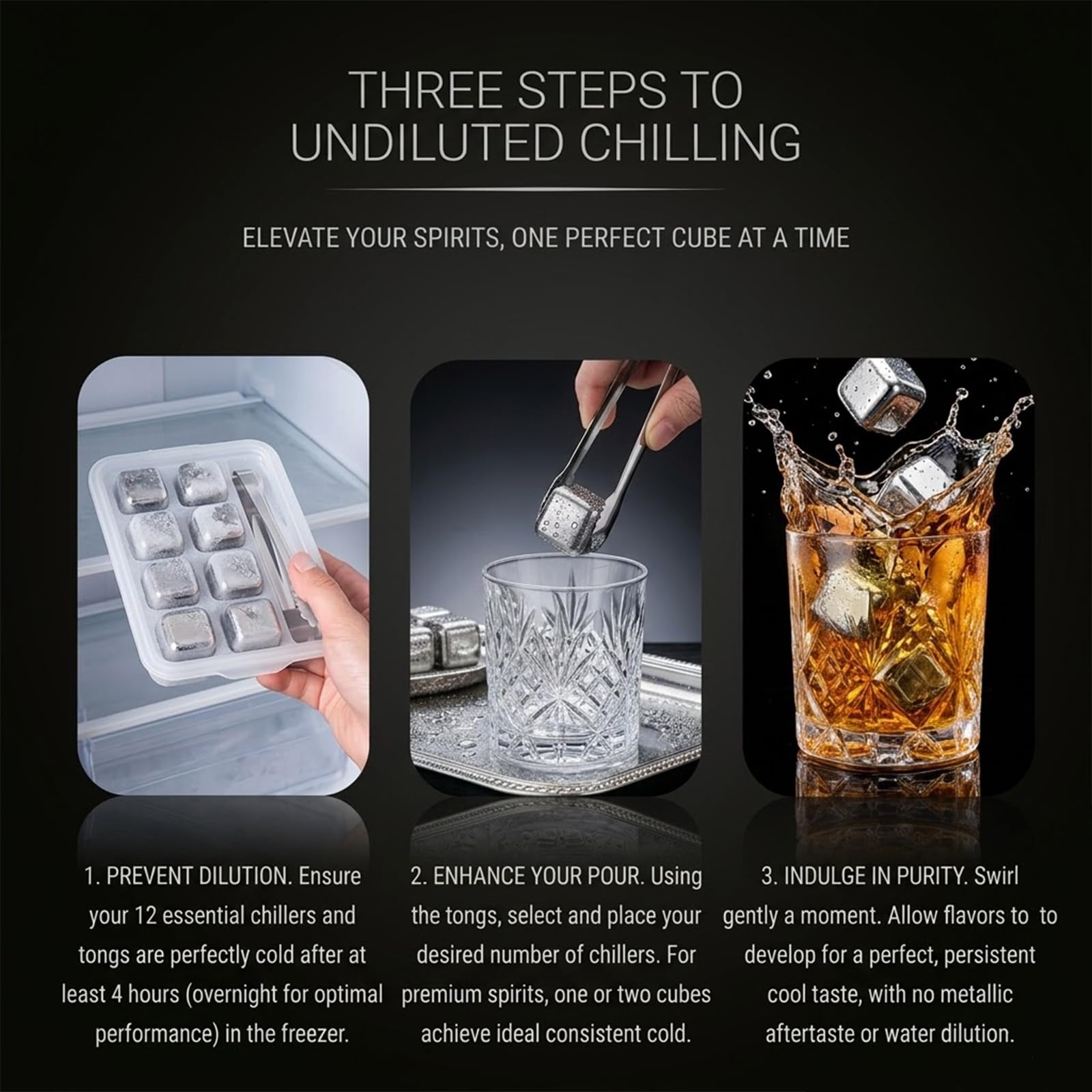 8 Stück eiswürfel wiederverwendbar mit Clips, edelstahl eiswürfel für Whisky Cocktail Wein Kaffee, Lebensmittelqualität Whiskystein, Metall Kühlsteine ohne Verwässern