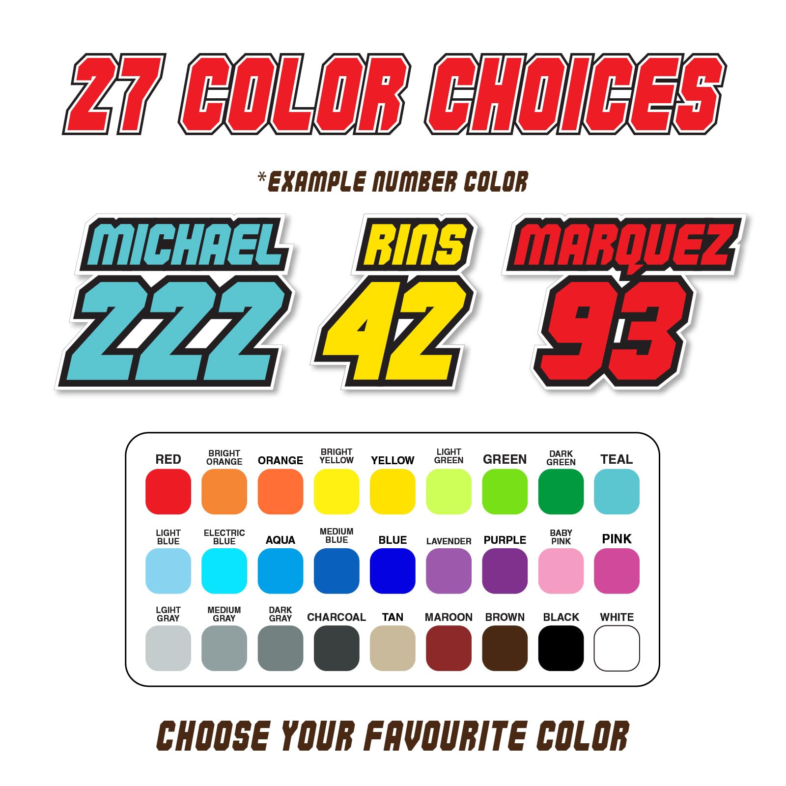 Amazon.com: MC MOTOPARTS Custom Number Wrap Fairing Graphics Kit