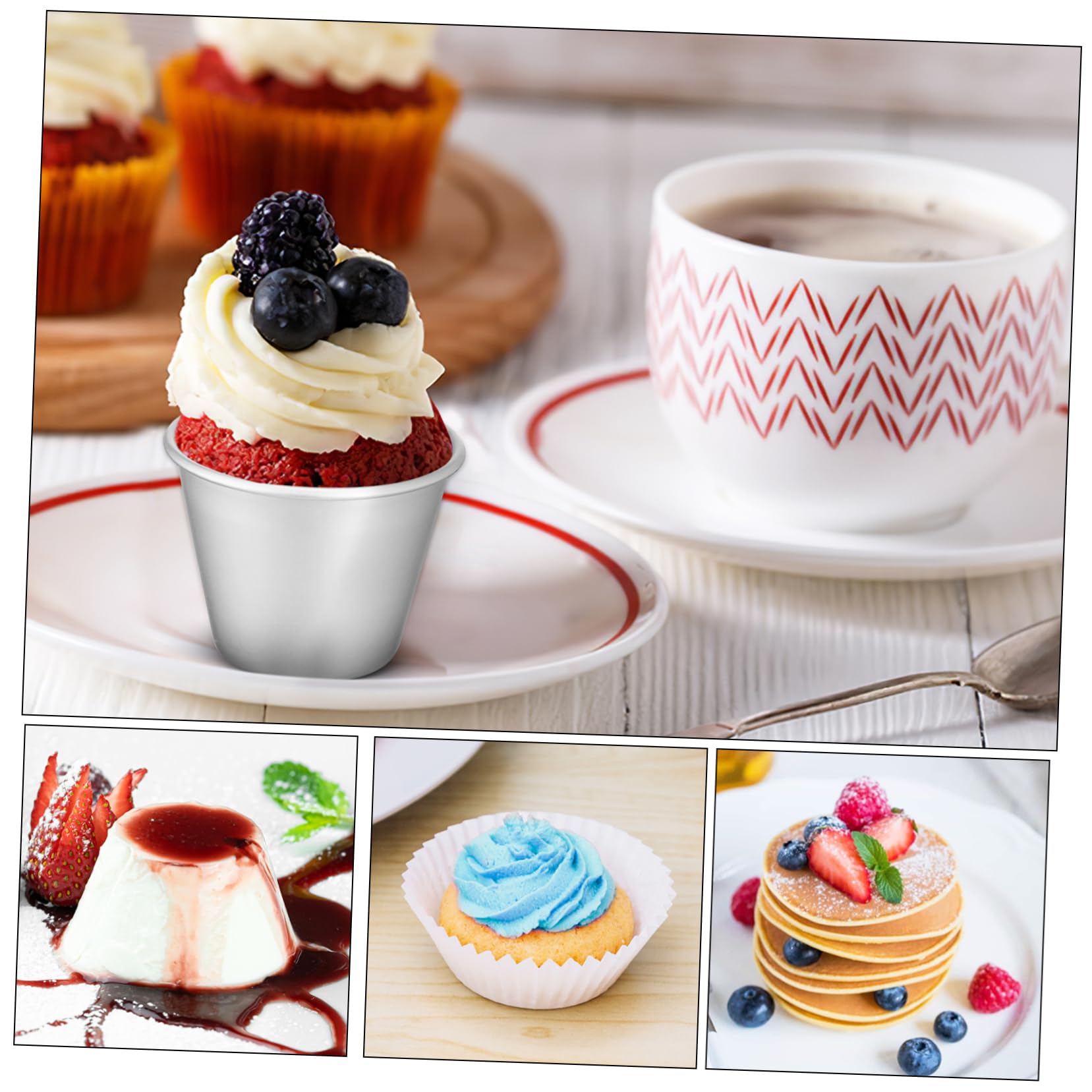 DECHOUS 24pièces Moules à Pudding Moules à Muffins Antiadhésifs Pour Puddings Et Gâteaux Ustensiles De Cuisine Et Pour Boulangerie