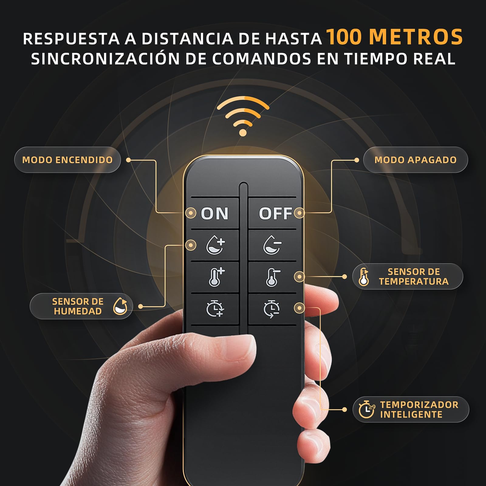 100mm Extractor de Aire con Mando a Distancia,367m³/h Ventilador de Extracción Temporizador Sensor de Temperatura y Humedad, 30dB Motor de Cobre Puro, Protección Térmica,Cable VDE 3m, Negro