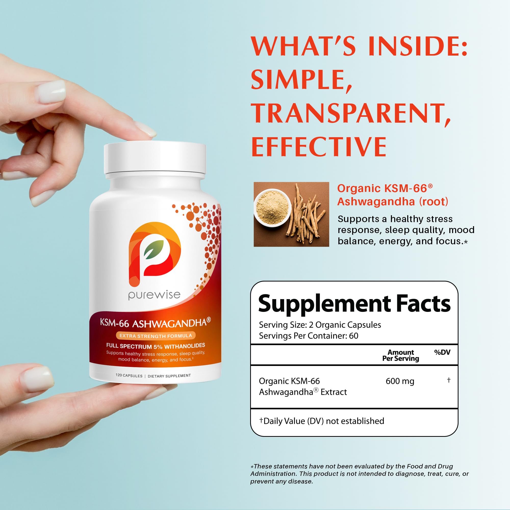 KSM-66 Ashwagandha 600mg - Stress Relief & Sleep Support 120 Caps — Amazon image 3