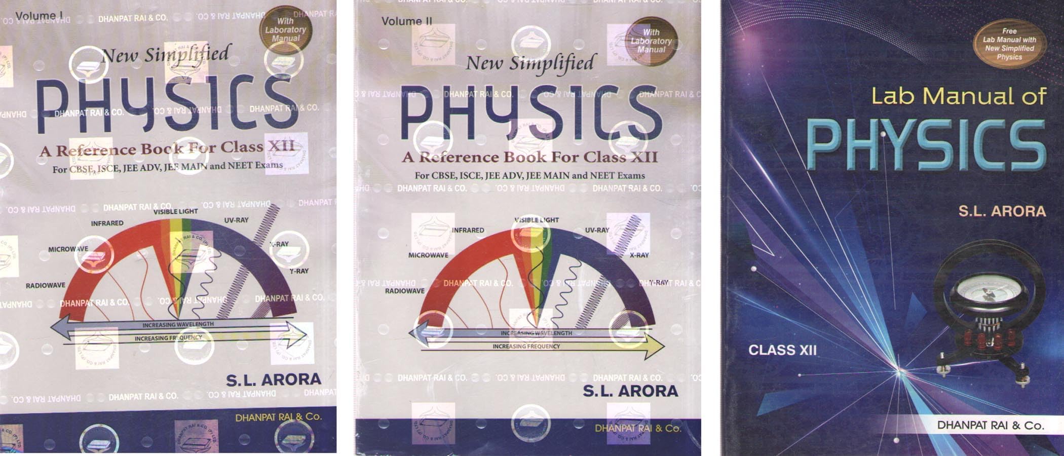 NEW SIMPLIFIED PHYSICS FOR CLASS - 12 [TWELVE] VOLUME - 1 & 2 WITH LAB MANUAL OF PHYSICS [SET OF THREE BOOKS] FOR CBSE, ISCE, JEE ADV, JEE MAIN AND NEET EXAM BY S. L. ARORA