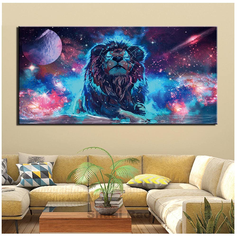 Diamond painting lion 5D bricolage adulte broderie diamant point de croix strass 28x80inch