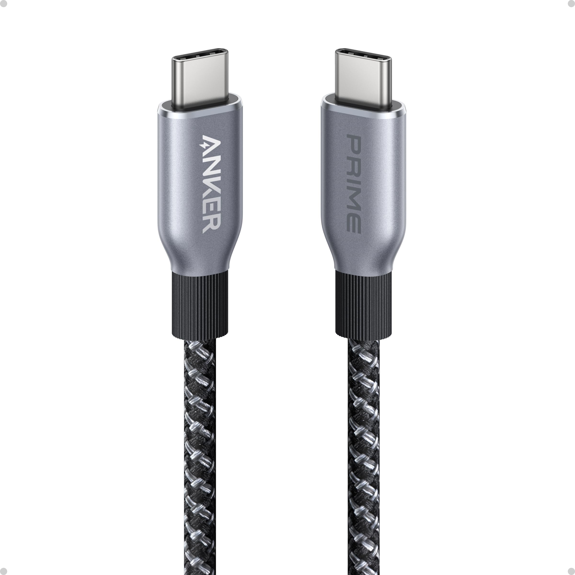 Anker Prime Cable USB C a USB C, Cable USB C de Carga Rápida de 240 W y 3 Pies, Nailon Trenzado Reciclado de Alta Durabilidad para iPhone 16/​16 Pro/​16 Pro Max/​16 Plus, MacBook, iPad, Galaxy S24 y Más