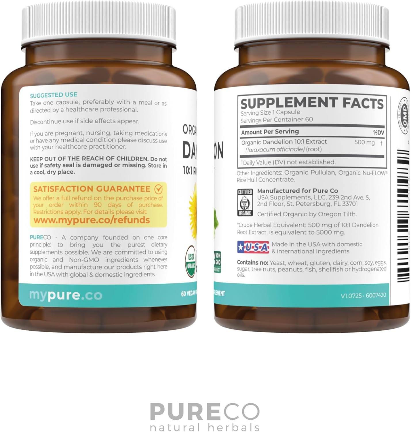 USDA Organic Dandelion Root Extract - High Potency 10:1 Dandelion Root Supplement with 5000mg Herbal Equivalent Strength for Liver Cleanse Detox & Repair Support - Vegan & Non-GMO (2 Month Supply) - Image 7