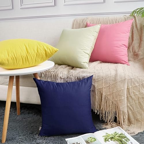 Miniatura 3 de Thmyo - Paquete de 4 fundas de almohada decorativas de 100 % algodón, funda de cojín cuadrada, funda de almohada en blanco para sublimación,