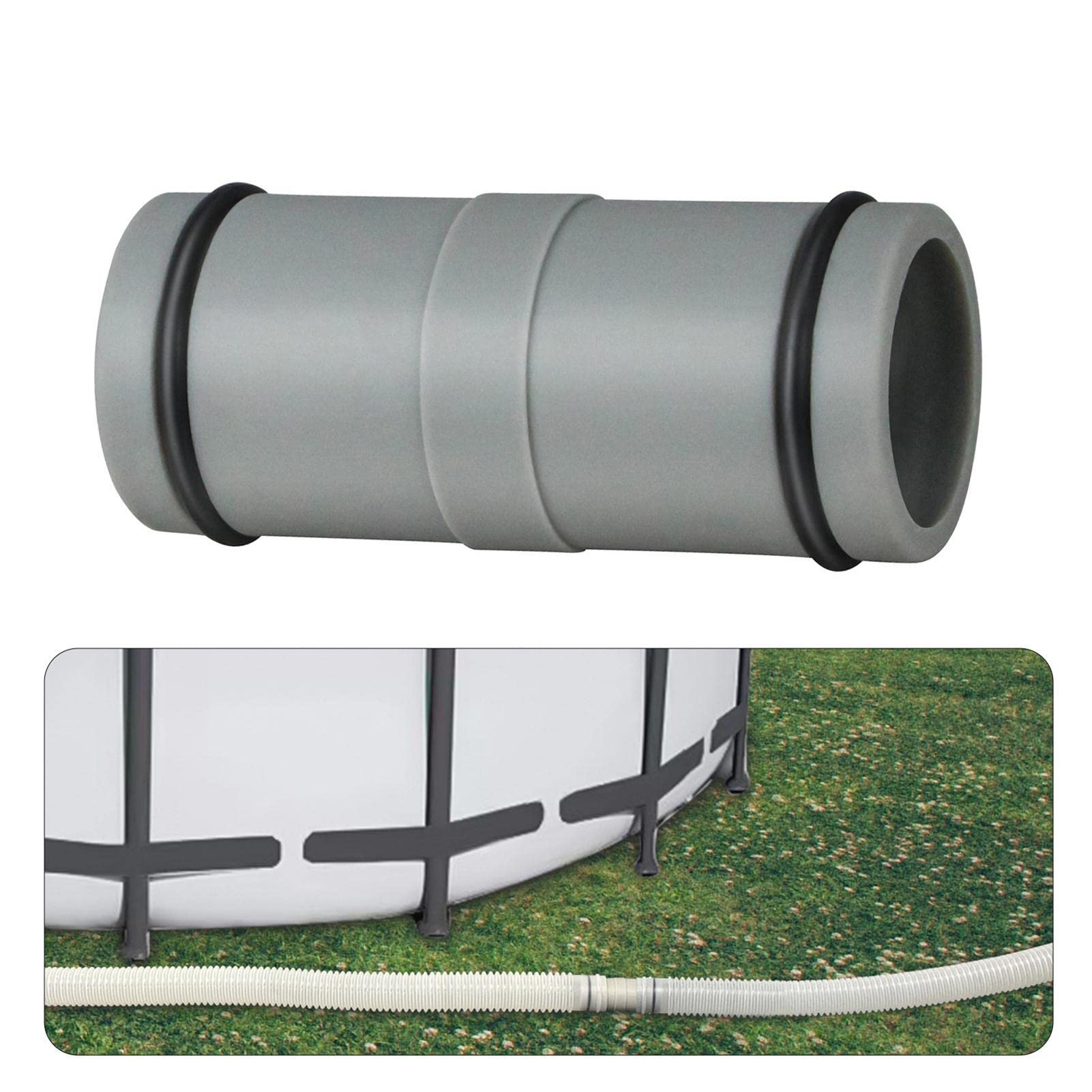 Adattatore Per Tubo Piscina 4572 - Connettore Da Valvola 3,2 Cm A Tubo 3,8 Cm, Antiperdita, Plastica Grigia