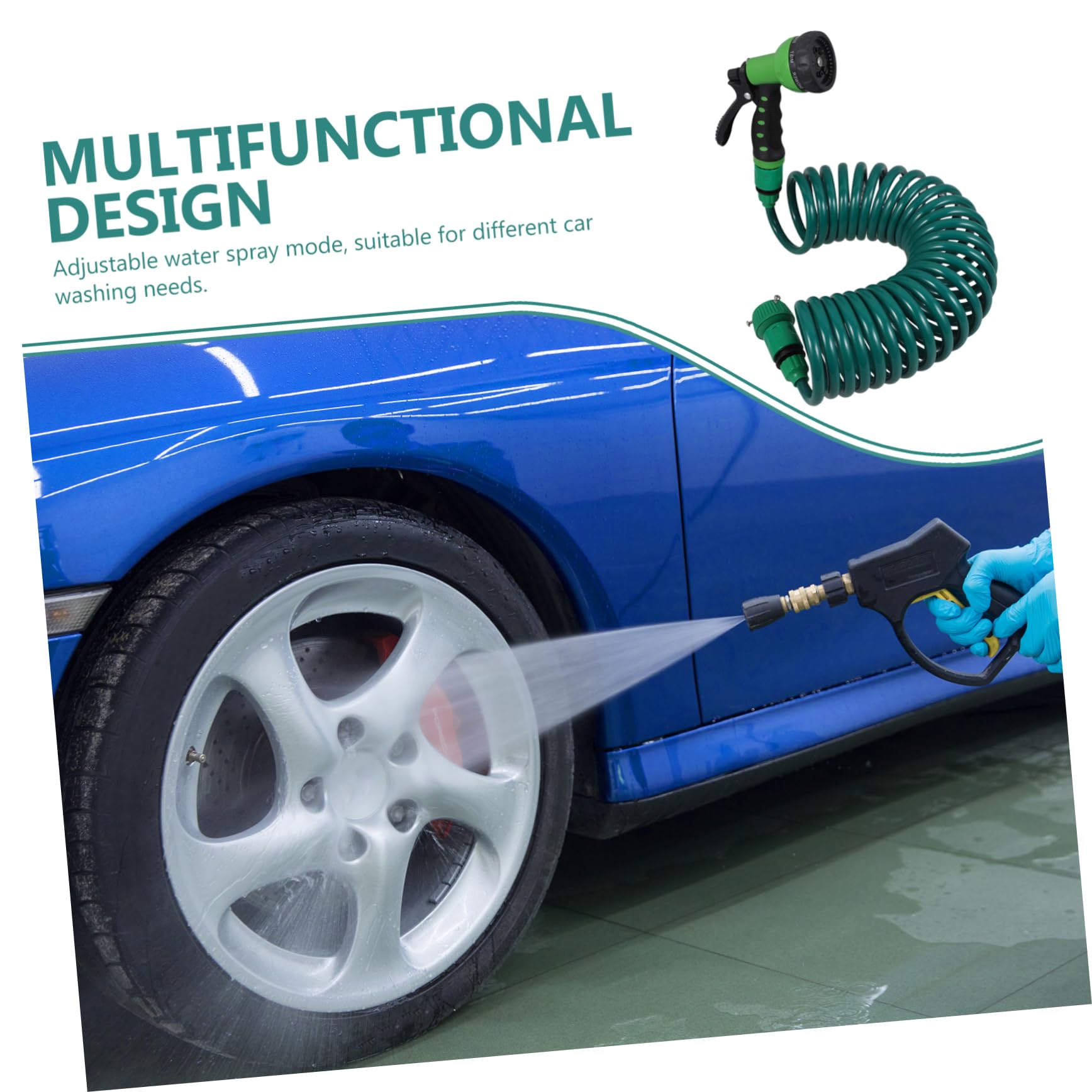 2pezzi Canna Per Irrigazione Giardino Espandibile Ugello Sprayer Resistente e Durevole Per Lavaggio Auto e Pulizie Domestiche