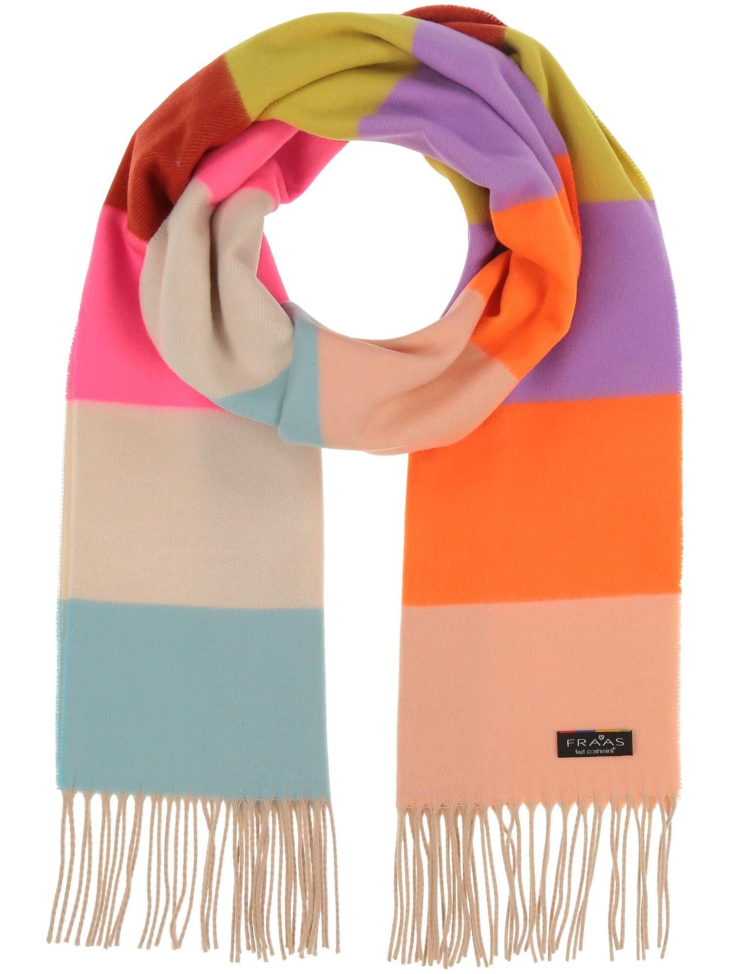 FRAAS Cashmink Schal 44 x 200 cm - Weicher als Kaschmir - Made in Germany - Schal mitbunten Streifen für Damen - Perfekt für Herbst und Winter Multicolor