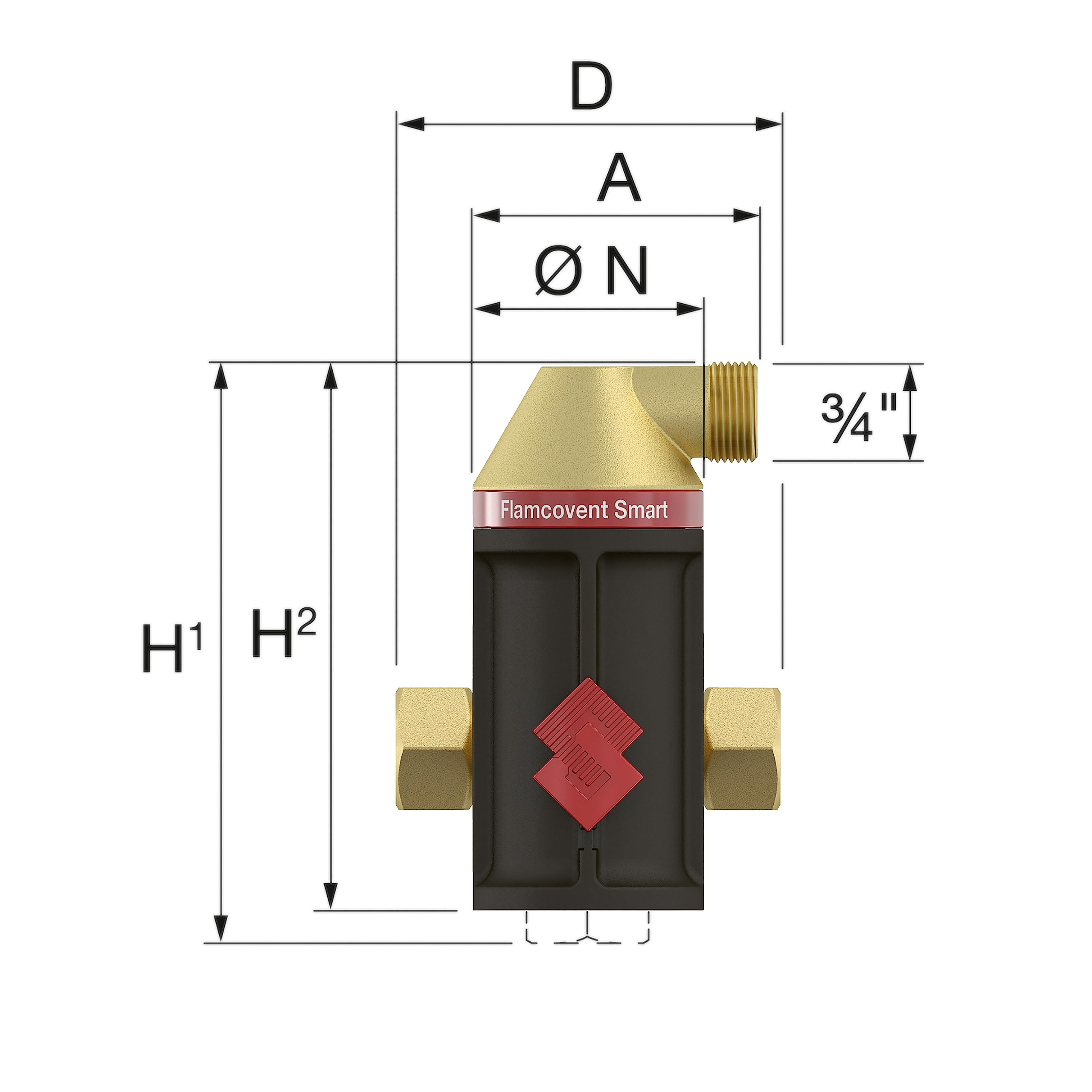 Flamco Flamcovent Smart Air e defangatore per impianto di riscaldamento e raffrescamento G1 "F 30003