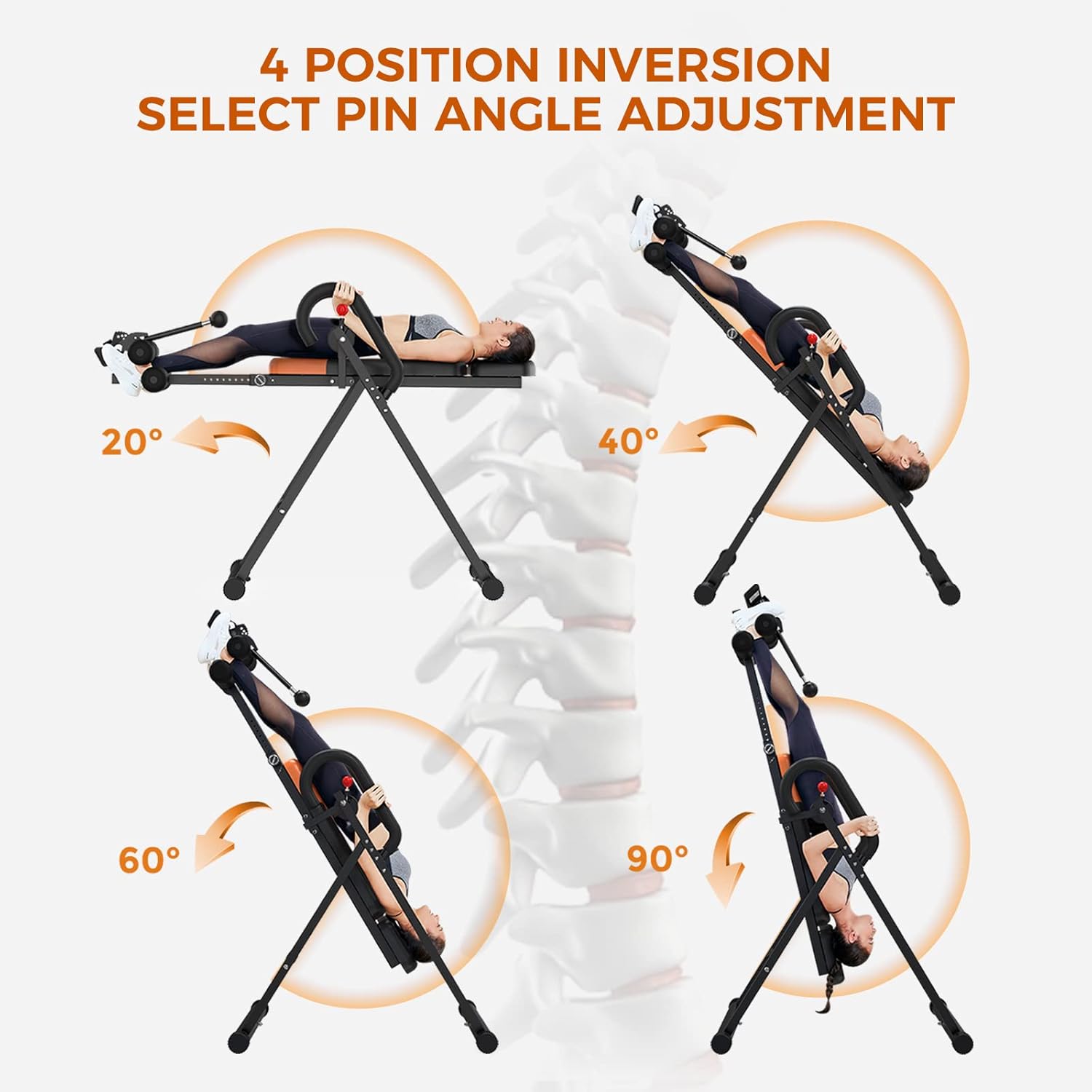 Get Discount Offer cycool Inversion Table for Back Pain Relief Foldable Heavy Duty Back Stretcher Machine for Pain Relief Therapy with Adjustable Height,3D Memory Foam