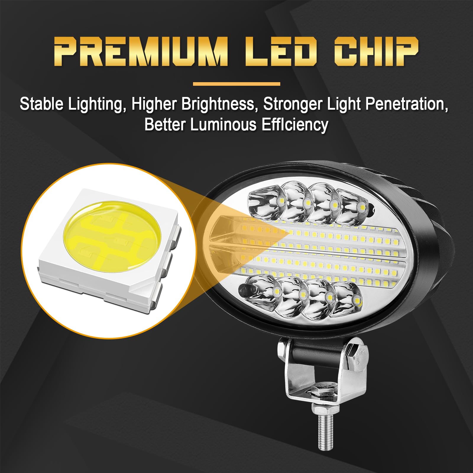 Willpower 2pc 5.5'' 14cm 24W Focos Led Tractor Faros Led Trabajo 12V 24V Oval Inundación Faro de Led 6000K Faros de Niebla para Tractores Coche 4x4 Barco Off Road Camino ATV UTV SUV 4WD