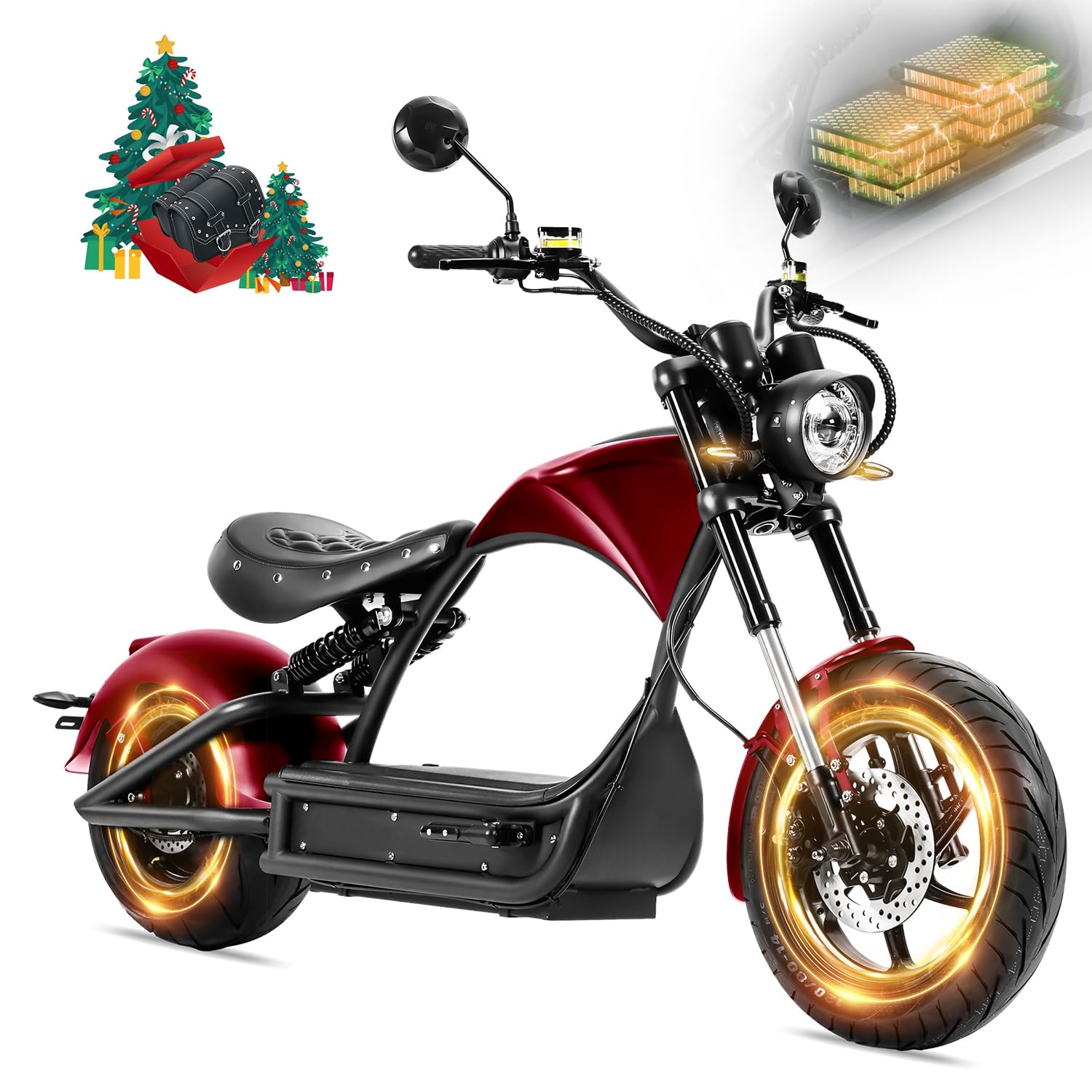 Eahora M1P Pro 4000W 50MPH Electric Motorcycle for Adults 60V 42AH Battery 55Miles Long Range Street Legal Dual Hydraulic Brakes Full Suspension Electric Motorcycle