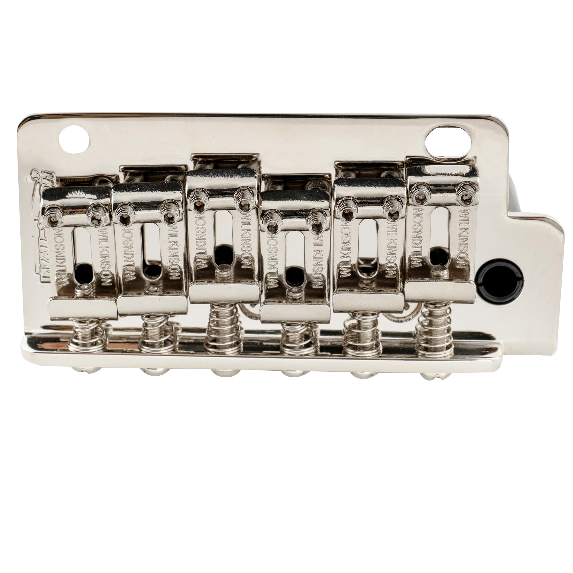 Wilkinson WV2-SB 54mm 2-Punkt Tremolo Bridge ST Tremolo Brücke mit 41mm Stahlblock Vintage Gebogene StahlSaitenreiter für Strat Style E-Gitarre, Nickel