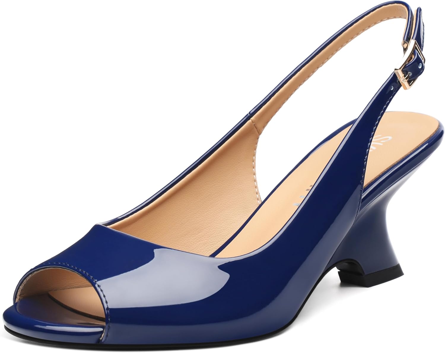 SKYSTERRY Women's Peep Toe Slingback - Comfortable Wedge Heels