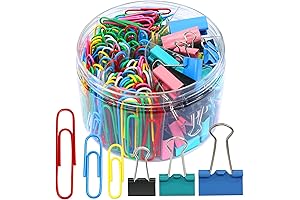 Assorted Paper Clips Binder Clips, Office Essentials for Home and School