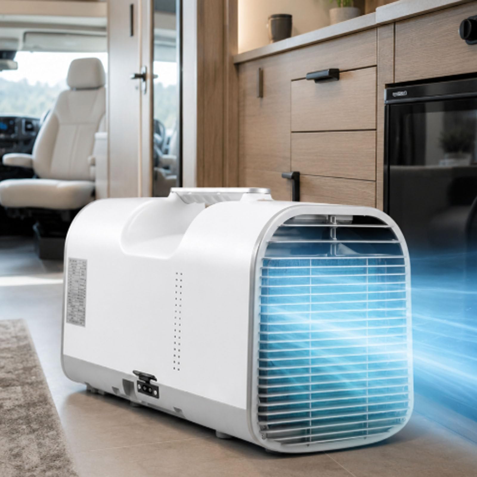 smafoseedding Indoor Portable Air Conditioner,Tent Mobile Air Conditioner With Sleep Mode, Dehumidifier & Fan, 42db, Cools 161 Sq Ft, 4 In 1 Portable Air Cooler For Rv Van, Auto-Evaporation AC1300W