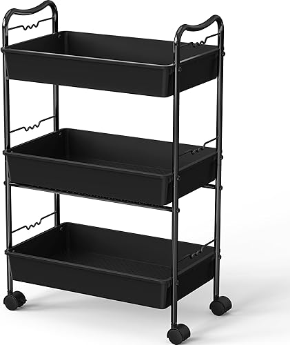 Miniatura 10 de DecoBros, carro de malla de metal color plateado