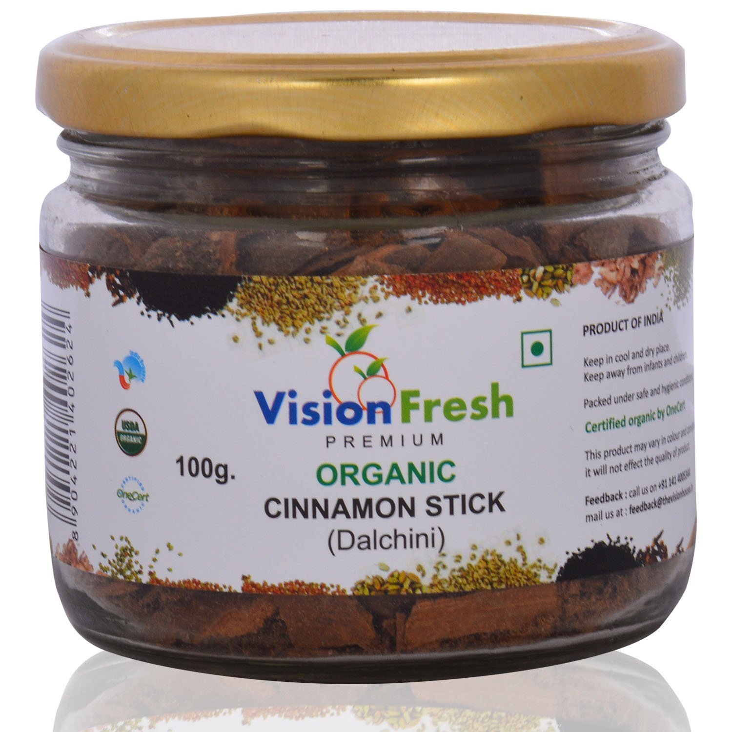 Vision Fresh Organic Cinamon Stick 100 Gms