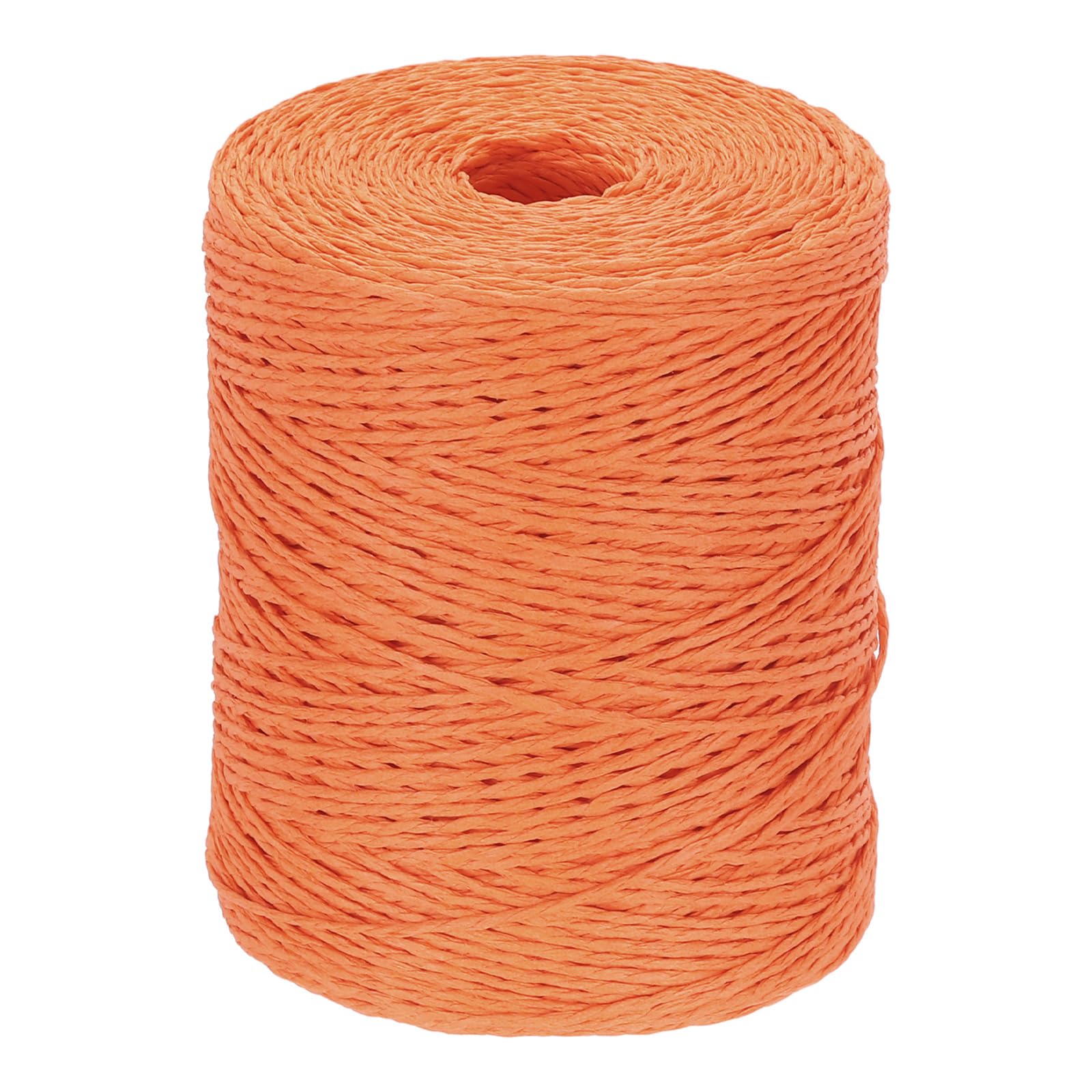 PATIKIL Natural Cotton Raffia Yarn 328 Yard, Crochet Raffia Paper Ribbon for DIY Sun Hat Beach Bag Crochet Yarn Wrapping Knitting, Orange