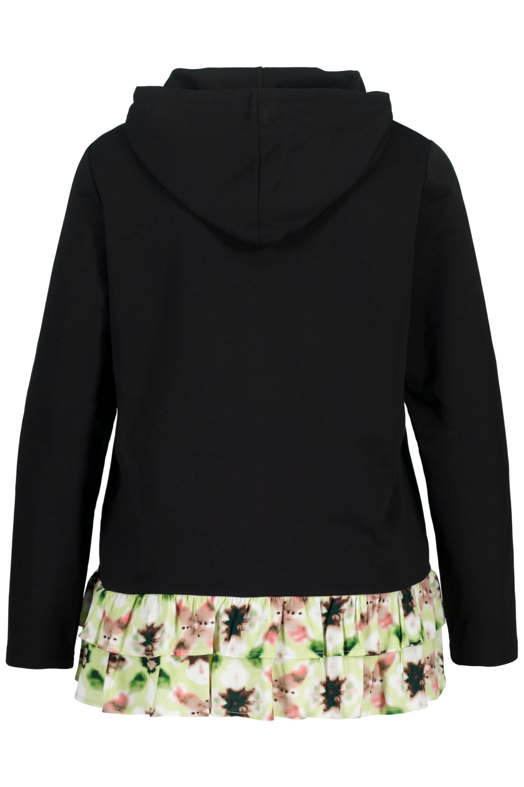 Ulla Popken Maglia dal Taglio Svasato con Effetto a più Strati, Cappuccio e Maniche Lunghe 812569
