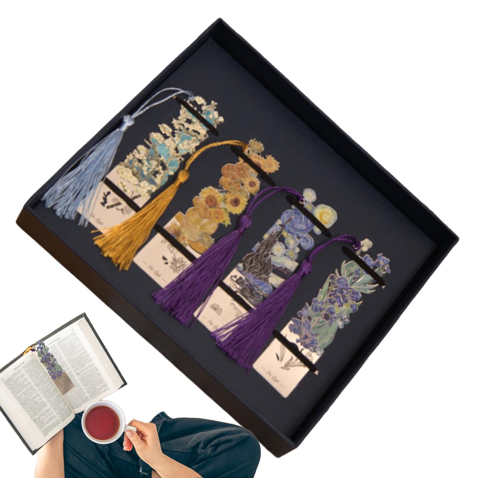 Lot De 4 Marque-pages En Métal Avec Pompon, Marque-page En Métal Sur Le