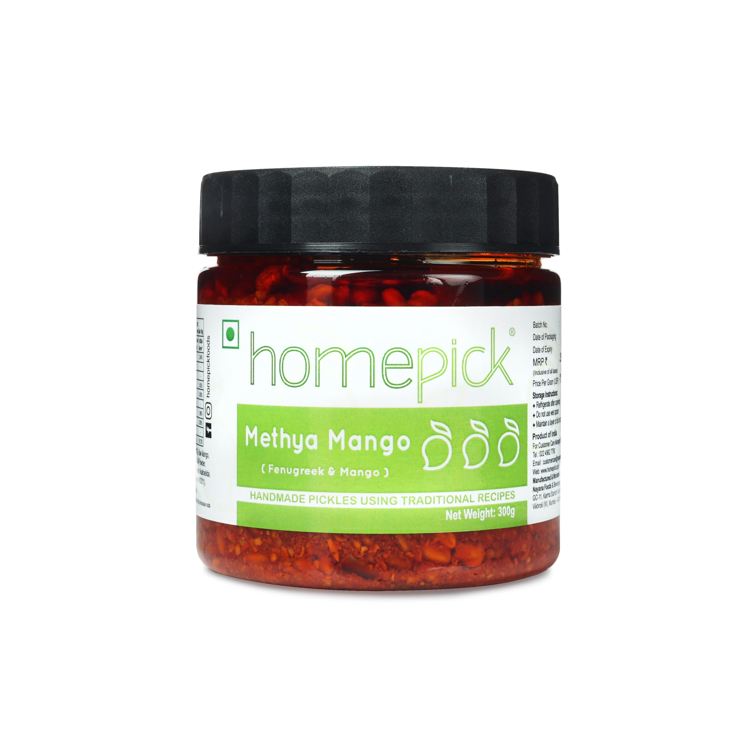 Homepick Methya Mango Pickle 300g - Fenugreek and Mango Pickle (B0BHTQRV85) Amazon Price History, Amazon Price Tracker