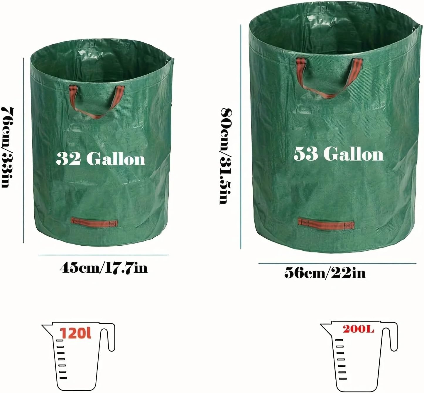 Leaf collection bag with lid, shoulder strap, and drawstring - reusable, suitable for leaf and lawn litter, yard cleaning(Green)