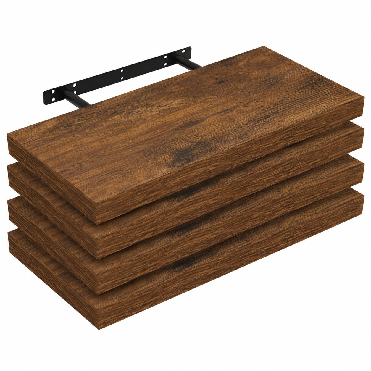WOLTU 4 Pcs Floating Shelf Wooden Wall Shelves Storage Rustic Brown Display Shelf 40cm Long for Bathroom, Bedroom, Office, Living Room RG9372hov-4 — image 1