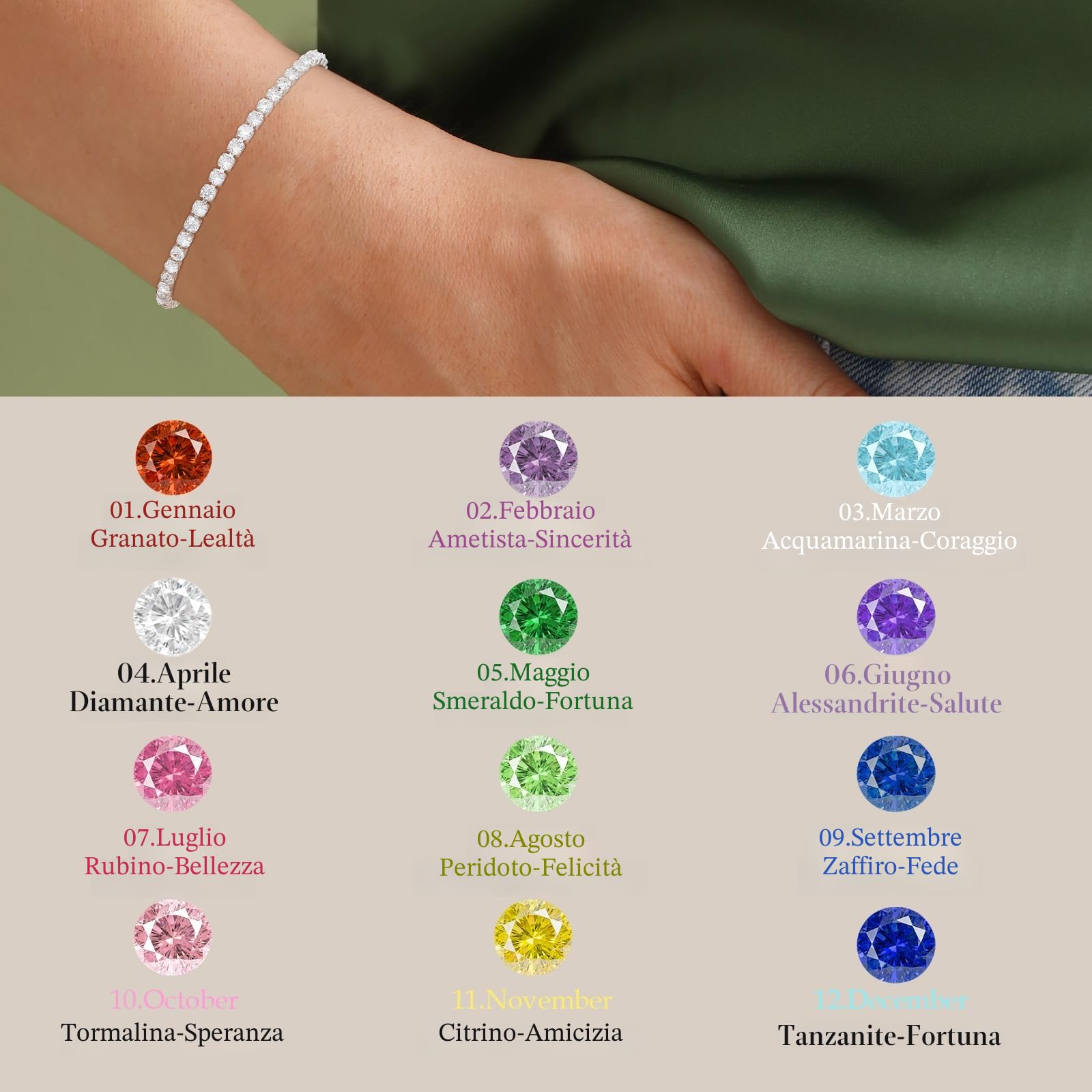 Aretas Bracciale da donna in argento Sterling 925, regolabile, regalo di compleanno, Natale, per lei, donne, fidanzate