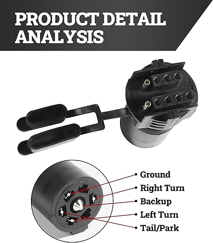Miniatura 3 de Zlirfy Adaptadores de enchufe de remolque, enchufe de hoja plana 2 en 1, adaptador de conector de remolque de hoja plana de 7 pines a 4 y 5,