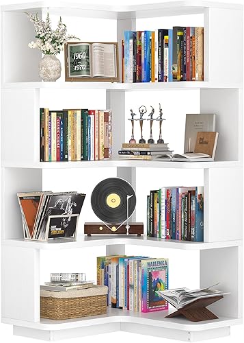 Miniatura 15 de Armocity Estantería de Libros de Esquina - Estantería de Libros de Esquina de 6 Niveles Etagere con Deflector, Estante de Exhibición Independiente