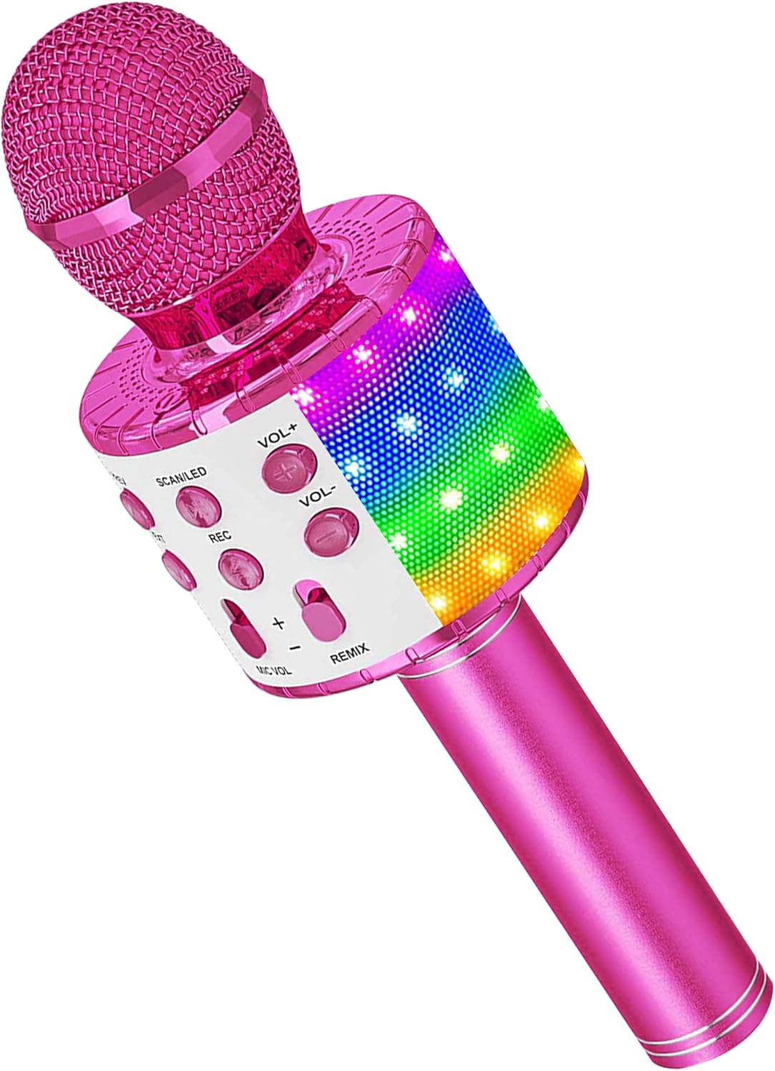 Karaoke Microphone for Kids, Wireless Bluetooth Karaoke Microphone with LED Lights, Portable Handheld Mic Speaker Machine, Great Gifts Toys for Kids Adults Birthday/Party/Christmas/Home KTV