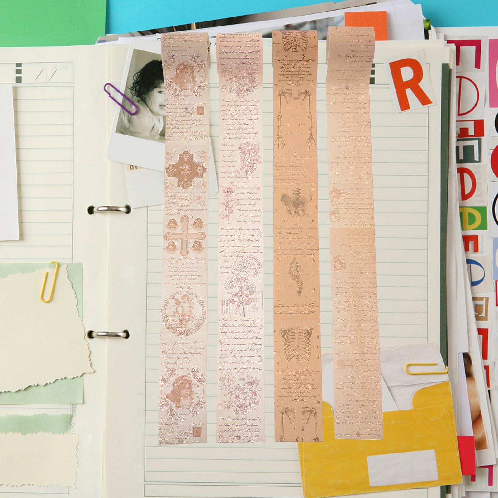 Artibetter 4 Sätze Diy-bänder Retro Dekorative Bänder Pads The Washi Tape Briefpapier Vintage Dekoratives Klebeband Für Einklebebuch Diy Washi Tape Basteln Japanisches Papier 4 Rollen * 4