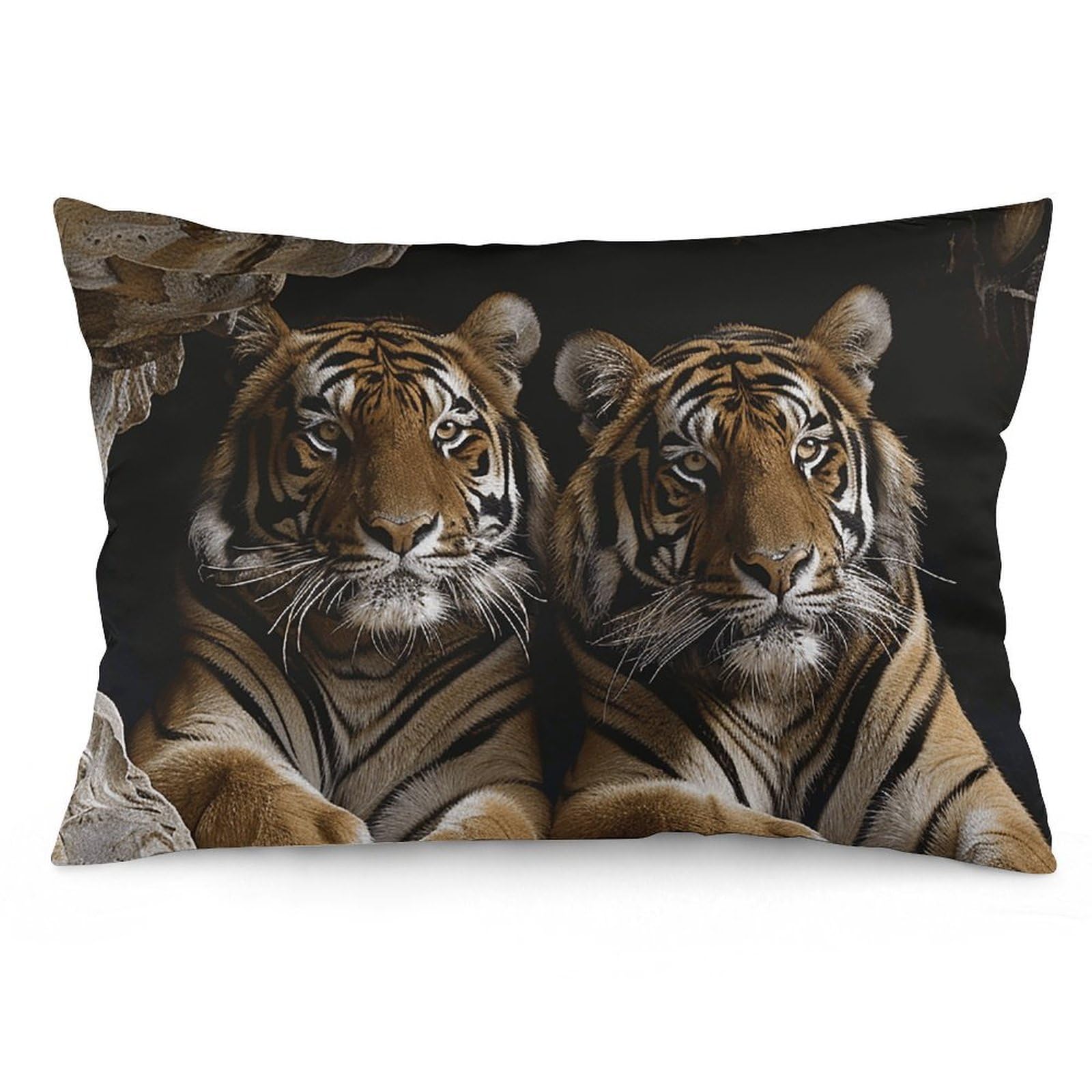 NTVOWPZO 2 Pack Decoration Throw Pillow Covers 12 "x20 Pillowcases Covers Tiger in Cave Pillowcases Modern Farmhouse Home Decor Sofa Cushions Covers for Couch Bed Living Room
