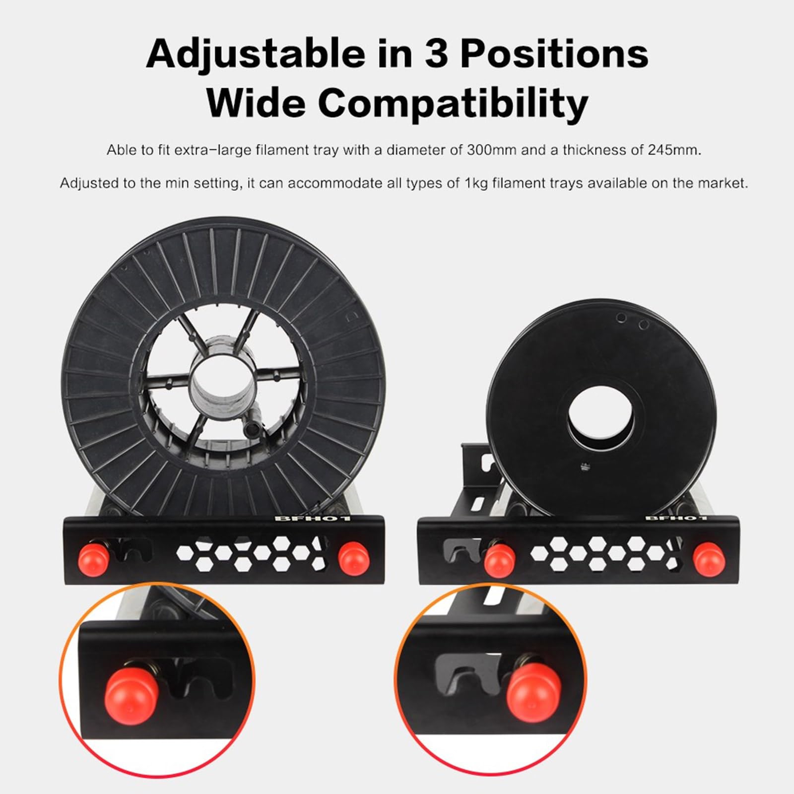 Soporte de bobina de filamento para impresora 3D, asientos fijos para materiales de impresión 3D ABS, PETG, bandeja de bastidor, consumibles, estantes, suministros de gran capacidad