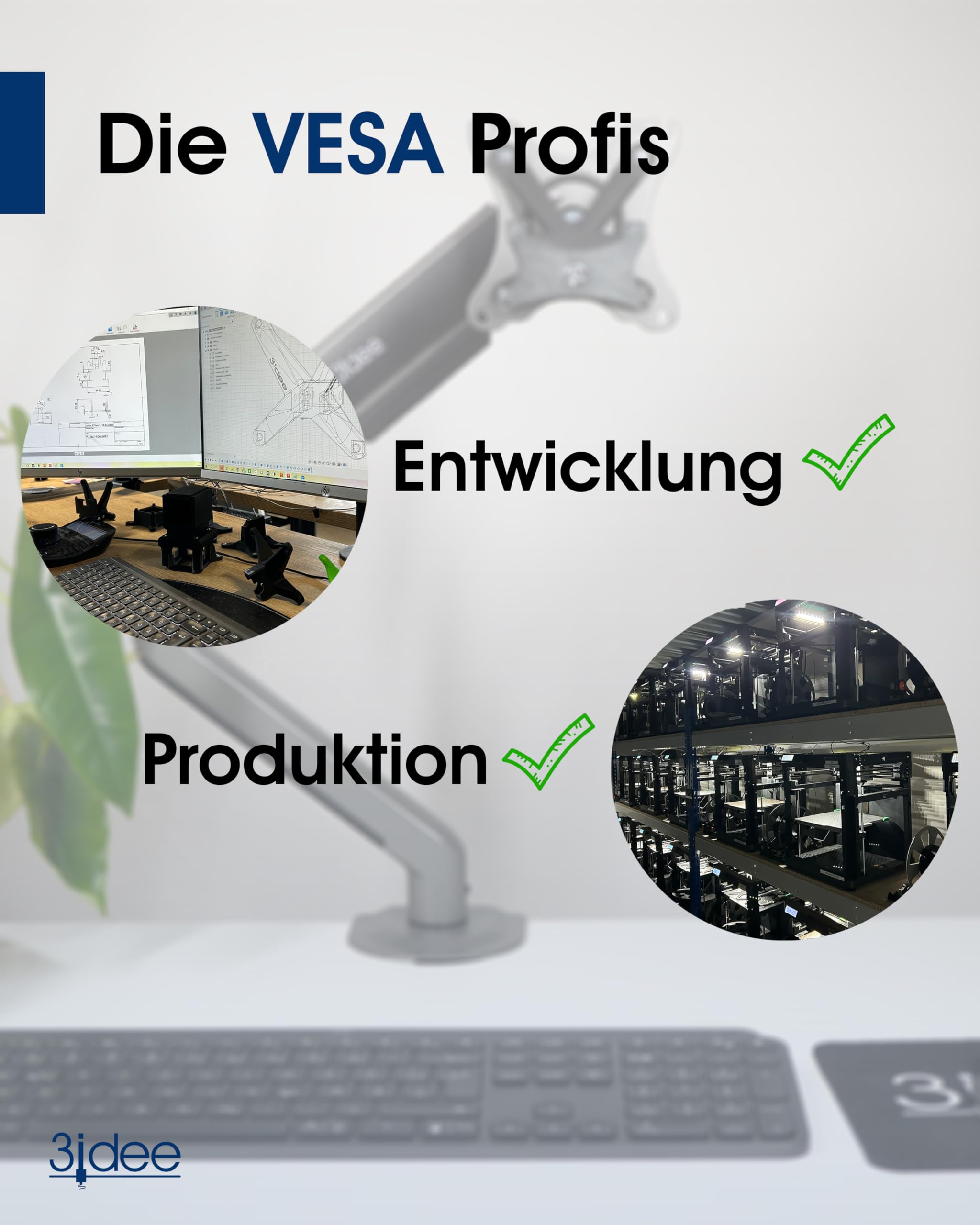3IDEE VESA Adapter kompatibel mit Samsung Monitor (U32R590