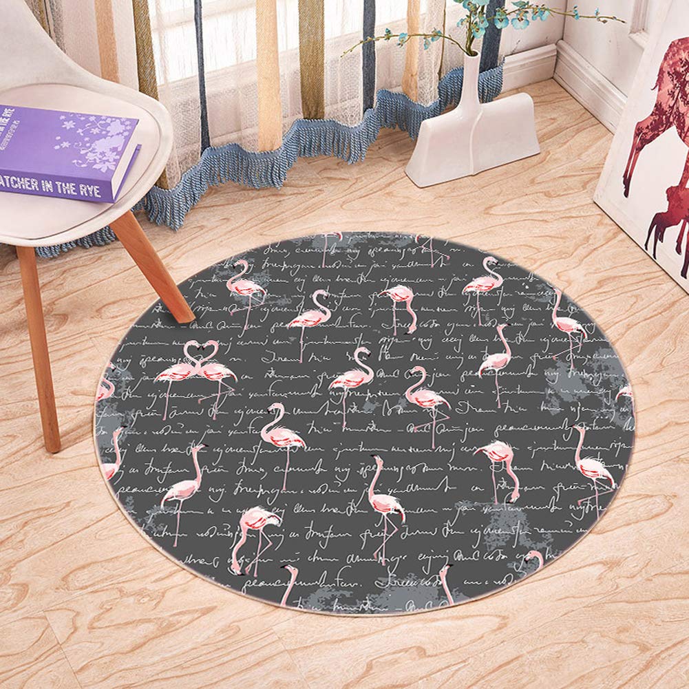 Tapis rond moderne 200 cm J au motif géométrique abstrait pour salon