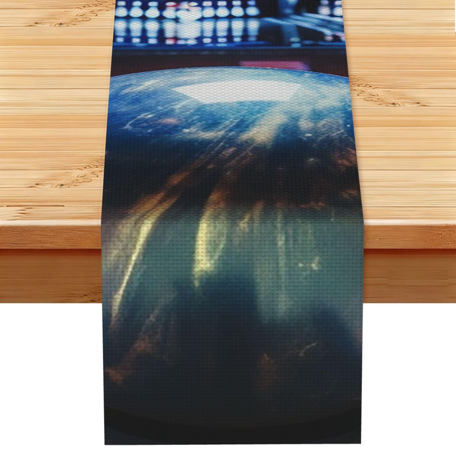 Fodpand Black Rustic Cotton Linen Table Runner, Bowling Table Runners 13 X 72 Inches, Modern Elegant Farmhouse Tablecloth, Washable Kitchen Dining Table Decoration For Home Party Decor