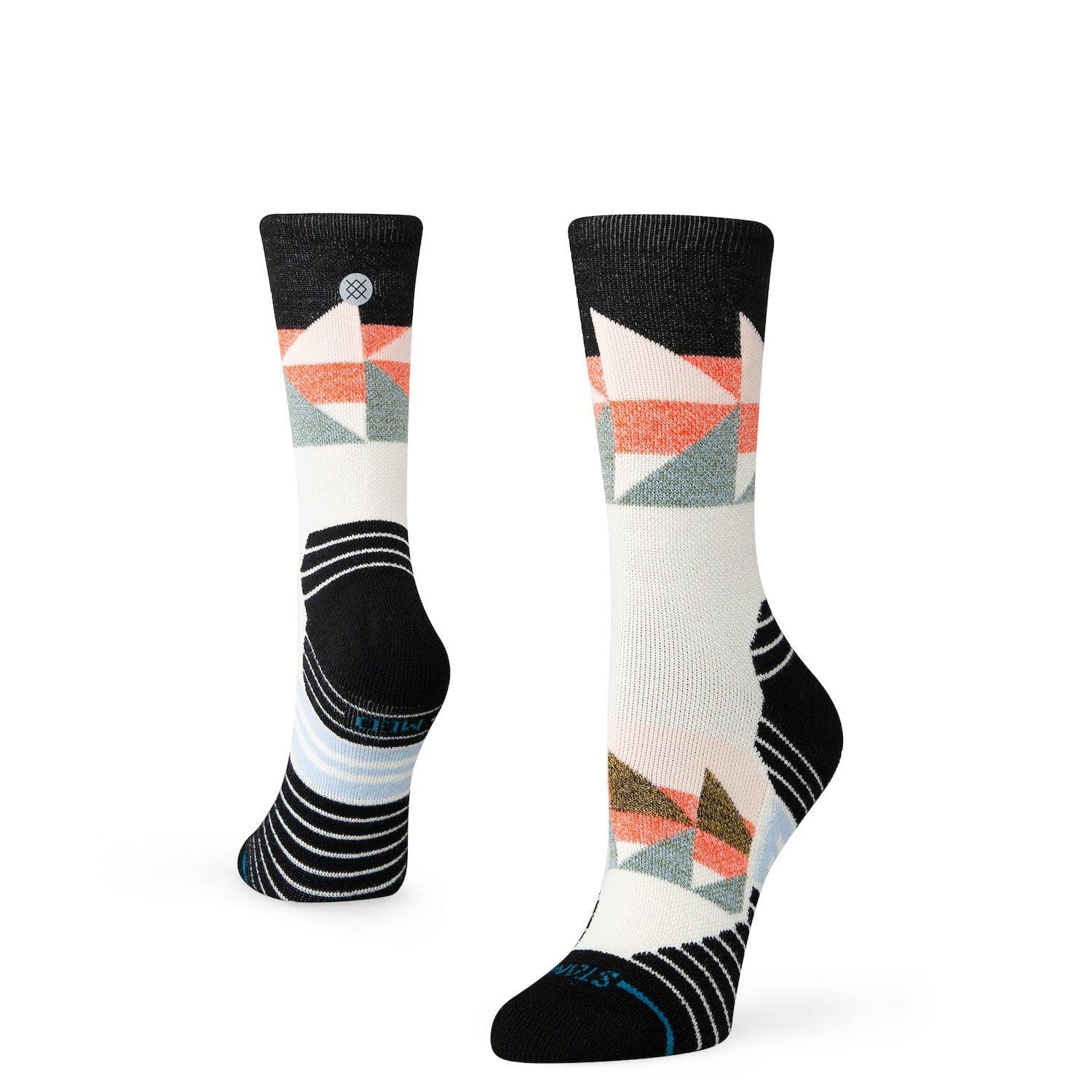 Stance Women's Tri Wool - Black Crew Socks - Merino Wool - Tri Wool Mid, Black, Large