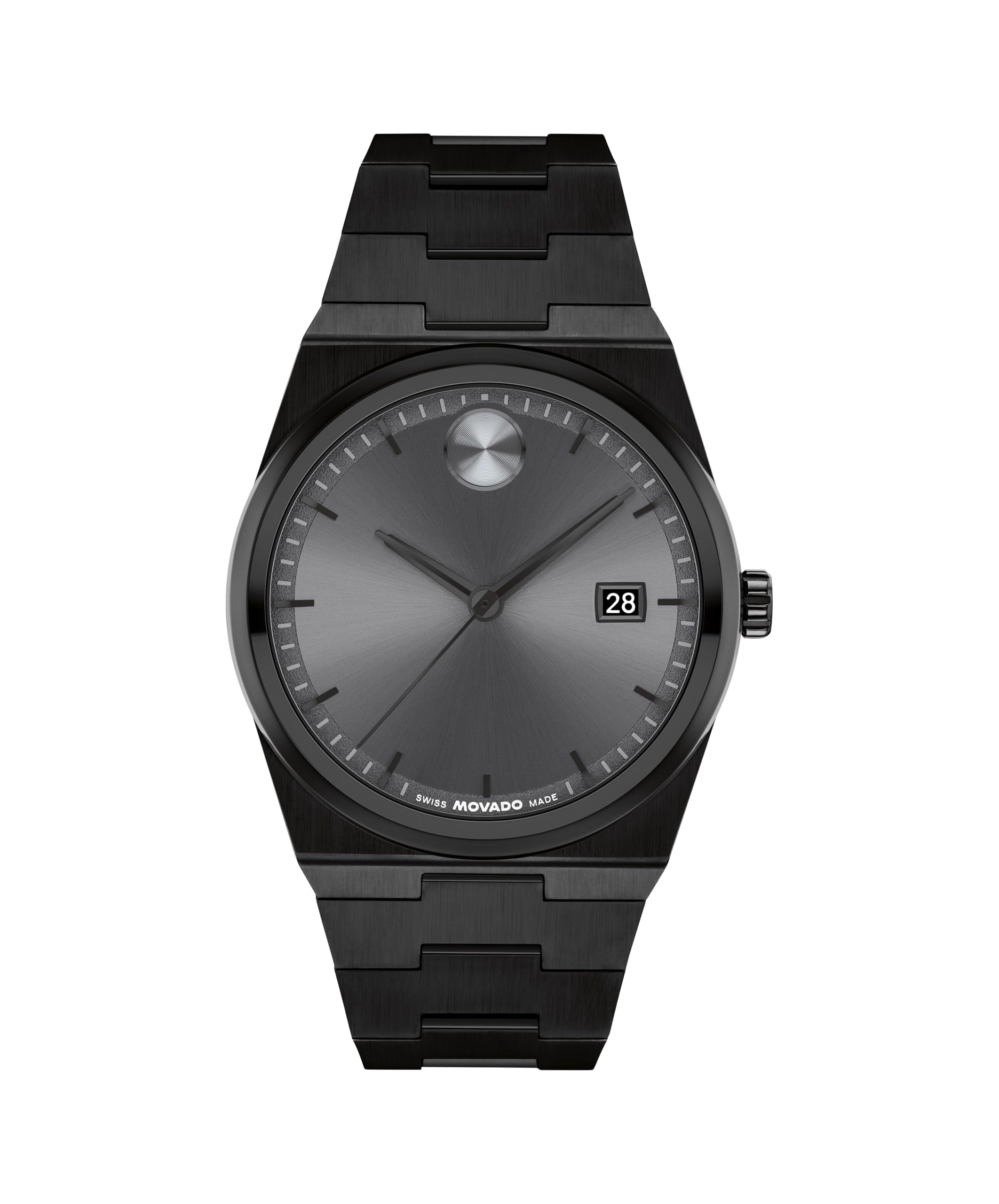 Movado Bold Quest Men's Sport Watch - Swiss Quartz Movement, Stainless Steel Link Bracelet - 5 ATM Water Resistance - Luxury Fashion Timepiece for Him - 40mm