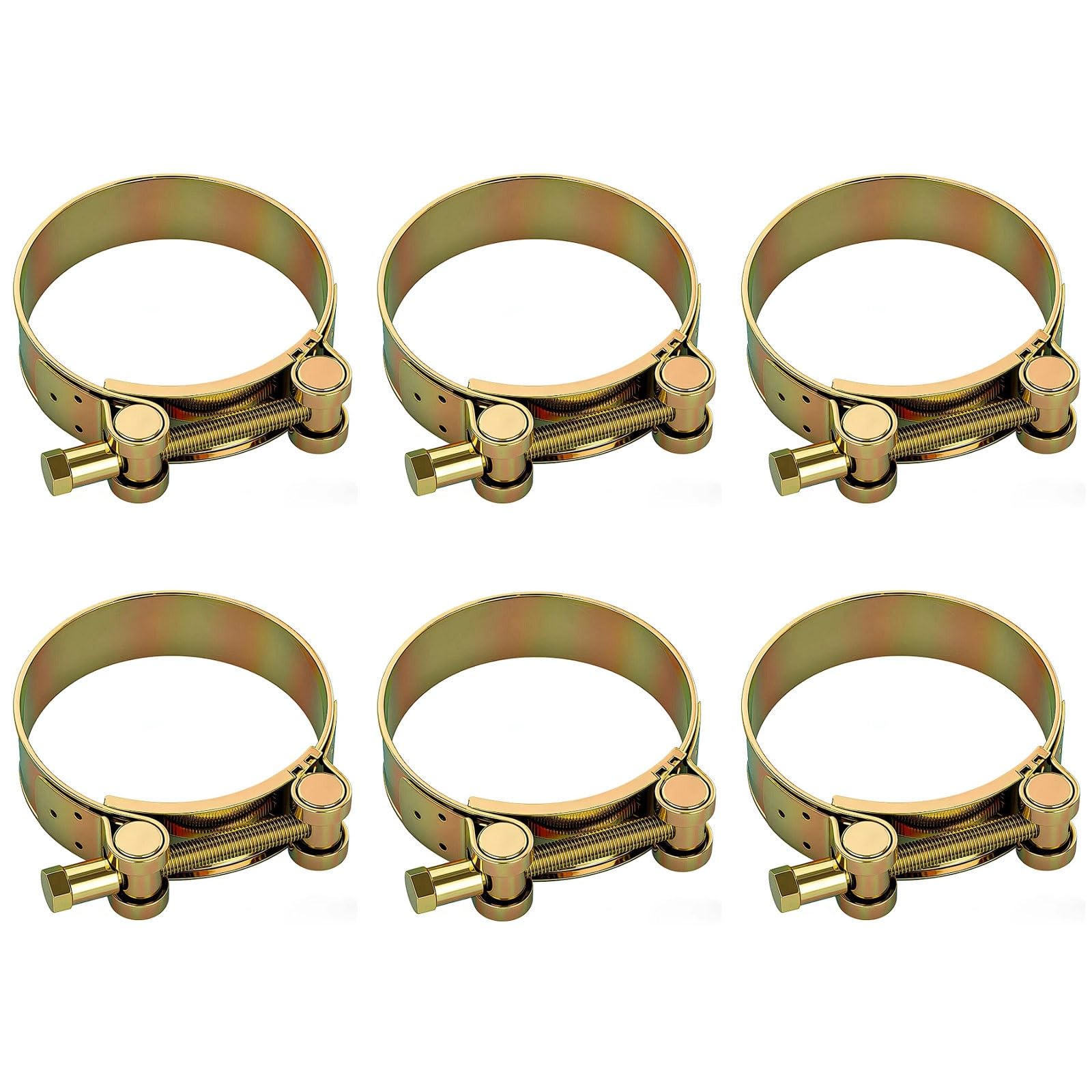 Esmen Uae One Color 6-Pack Galvanized Thickened European-Style Hose Clamps, Pipe Clamps For Stainless Steel Water Oil Pipes, Gripping Tight Clamps Tube Fittings(74-79Mm)