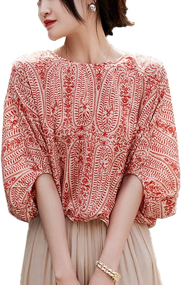 美品＊ケンゾー　花柄　ギャザー　パフスリーブ　半袖　ブラウス　トップス　M 美品＊ケンゾー 花柄 ギャザー パフスリーブ 半袖 ブラウス