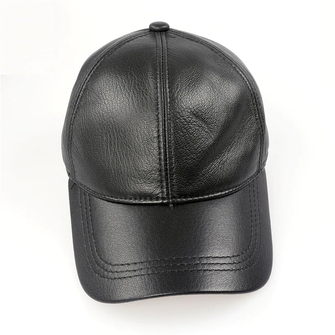 Gorra de béisbol de piel auténtica para hombre, ajustable, de piel auténtica