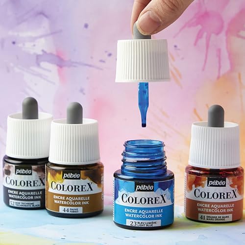 Miniatura 4 de Pébéo - Tinta Colorex 45 ML Verde Claro - Colorex Tinta Acuarela Pébéo - Tinta Efecto Terciopelo - Tinta de Dibujo Multiherramienta Todos los