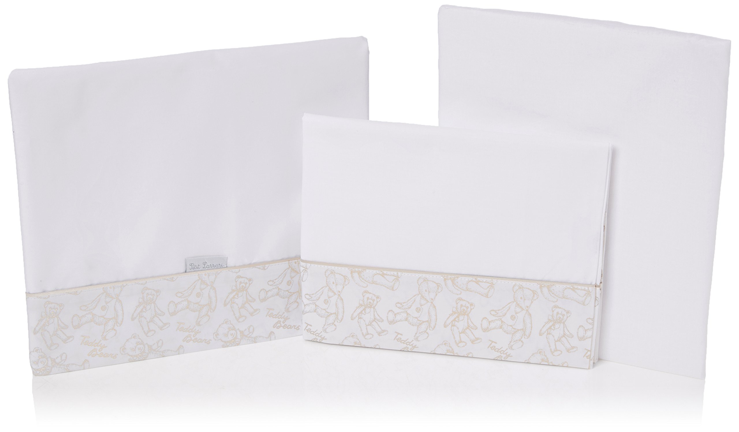 Petit Lazzari Teddy – Set of 3 Sheets for minicunas, 50 x 80 cm, Beige